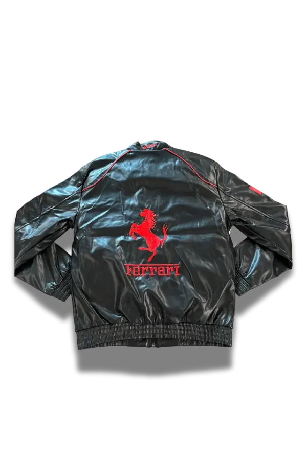 Ferrari Jacke Latex Edition schwarz dark hinten