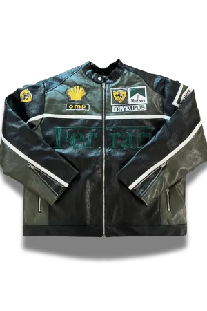 Ferrari x Marlboro Lederjacke grün