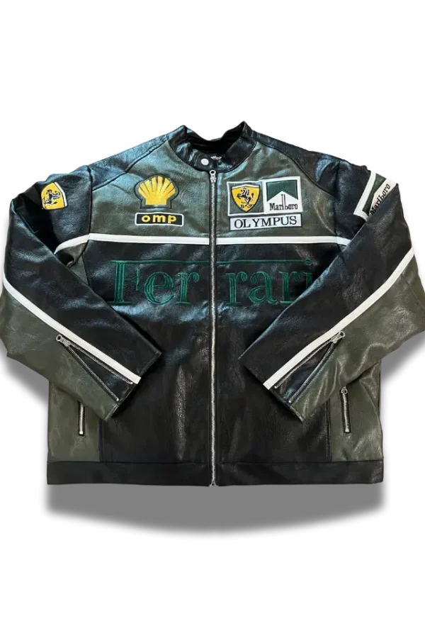 Ferrari x Marlboro Lederjacke grün