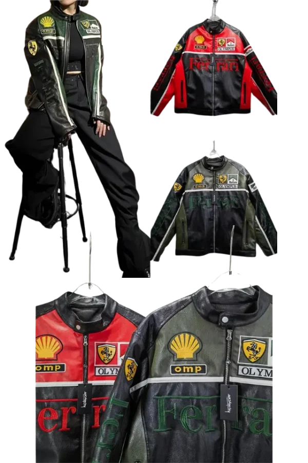 Ferrari x Marlboro Lederjacke grün edition