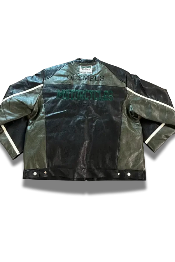 Ferrari x Marlboro Lederjacke grün hinten