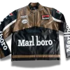 Marlboro Lederjacke Racing Braun