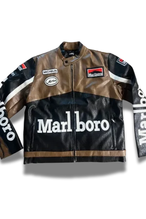 Marlboro Lederjacke Racing Braun