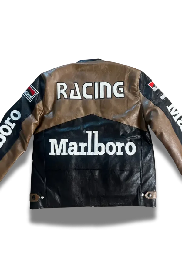 Marlboro Lederjacke Racing Braun hinten