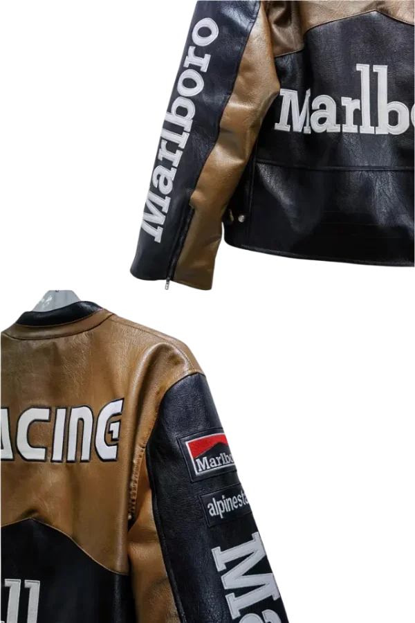 Marlboro Lederjacke Racing Braun schön