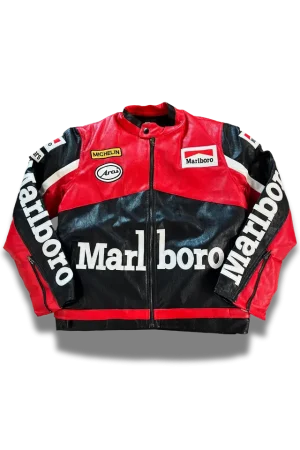Marlboro Lederjacke Racing rot
