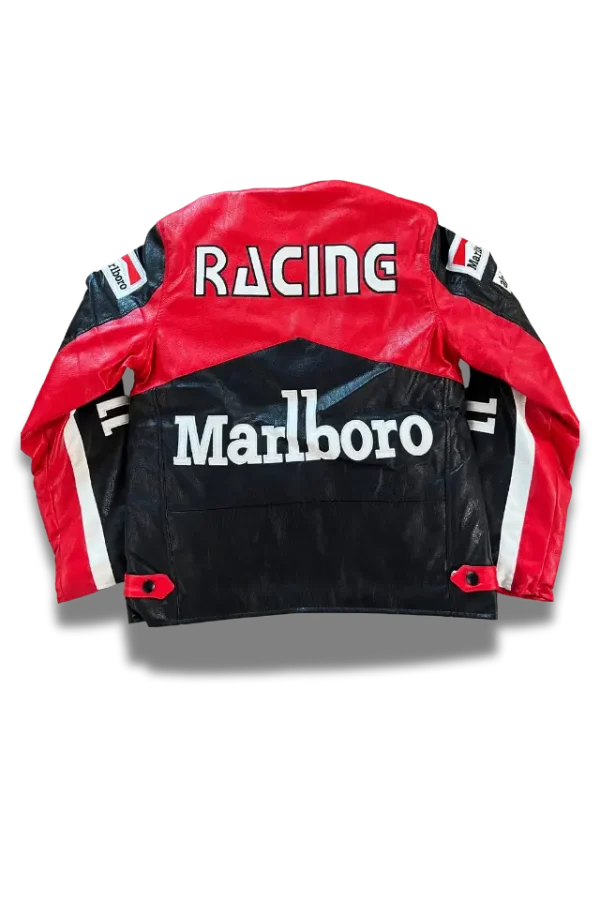 Marlboro Lederjacke Racing rot schwarz