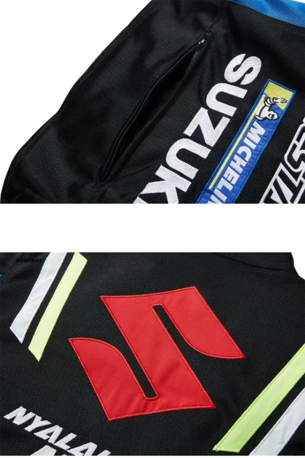 Suzuzki GSX dunkelblau Motorradjacke details