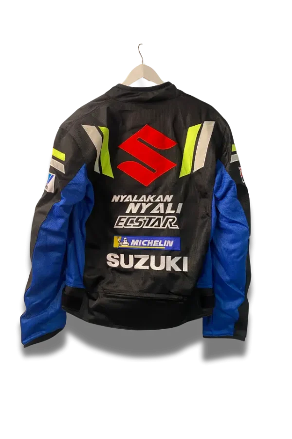 Suzuzki GSX dunkelblau Motorradjacke hinten