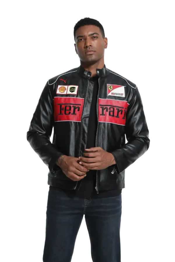 Ferrari Latex Jacke Model getragen