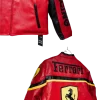 Ferrari Lederjacke in rot im detail