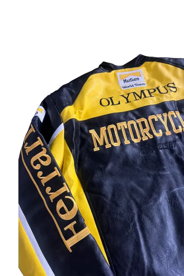 Ferrari Marlboro lederjacke in gelb mehr details