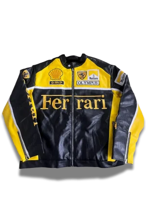 Ferrari Marlboro lederjacke in gelb neu
