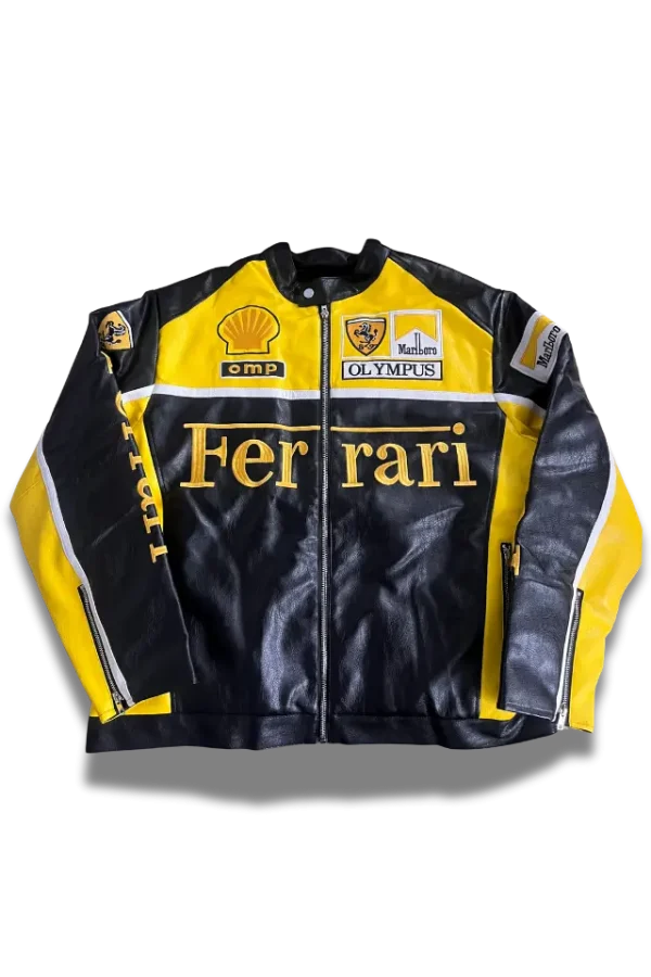 Ferrari Marlboro lederjacke in gelb neu
