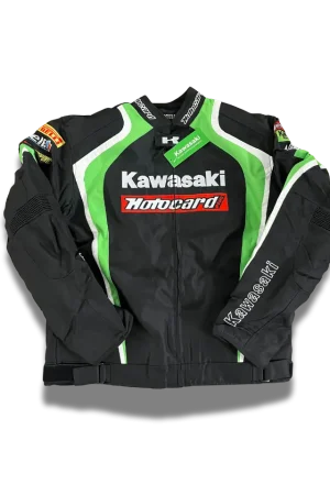 Kawasaki classic Motorradjacke von vorne