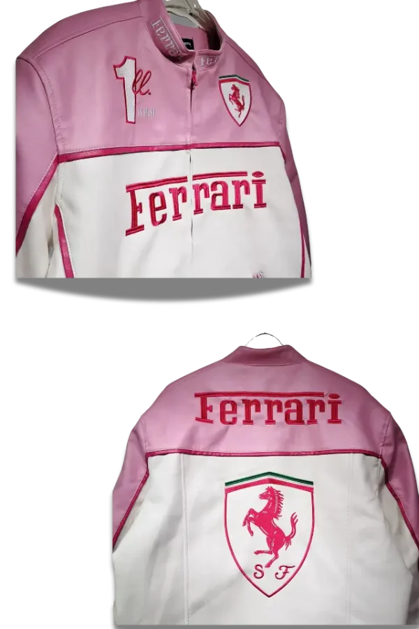 Lady Pink Ferrari Jacke Lederjacke details