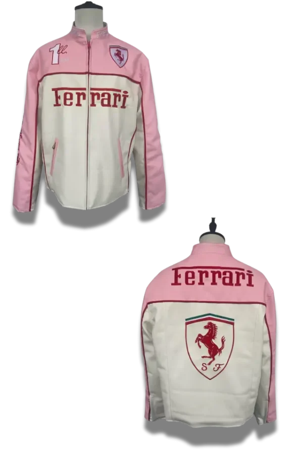 Lady Pink Ferrari Jacke Lederjacke mehr details