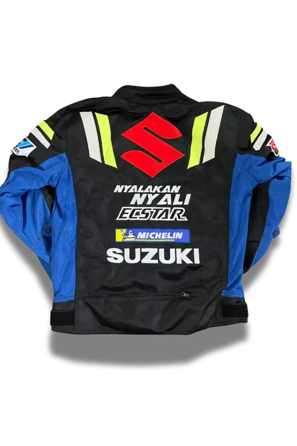 Suzuki motorradjacke dunkelblau von hinten rum